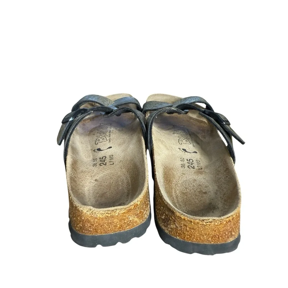 Birkenstock Birki's Sylt Birko Size 7 Gold Sandals Snake Crocodile Reptile EU 38